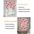 thumbnail image 3 of Red Pink Strawberry Tie Up Curtains for Window, Thermal Insulated Balloon Shade Adjustable Rod Pocket Curtains Valance Panels for Kitchen Bathroom Cafe 42 x 54 Beige Lovely Summer Spring Fruit, 3 of 6