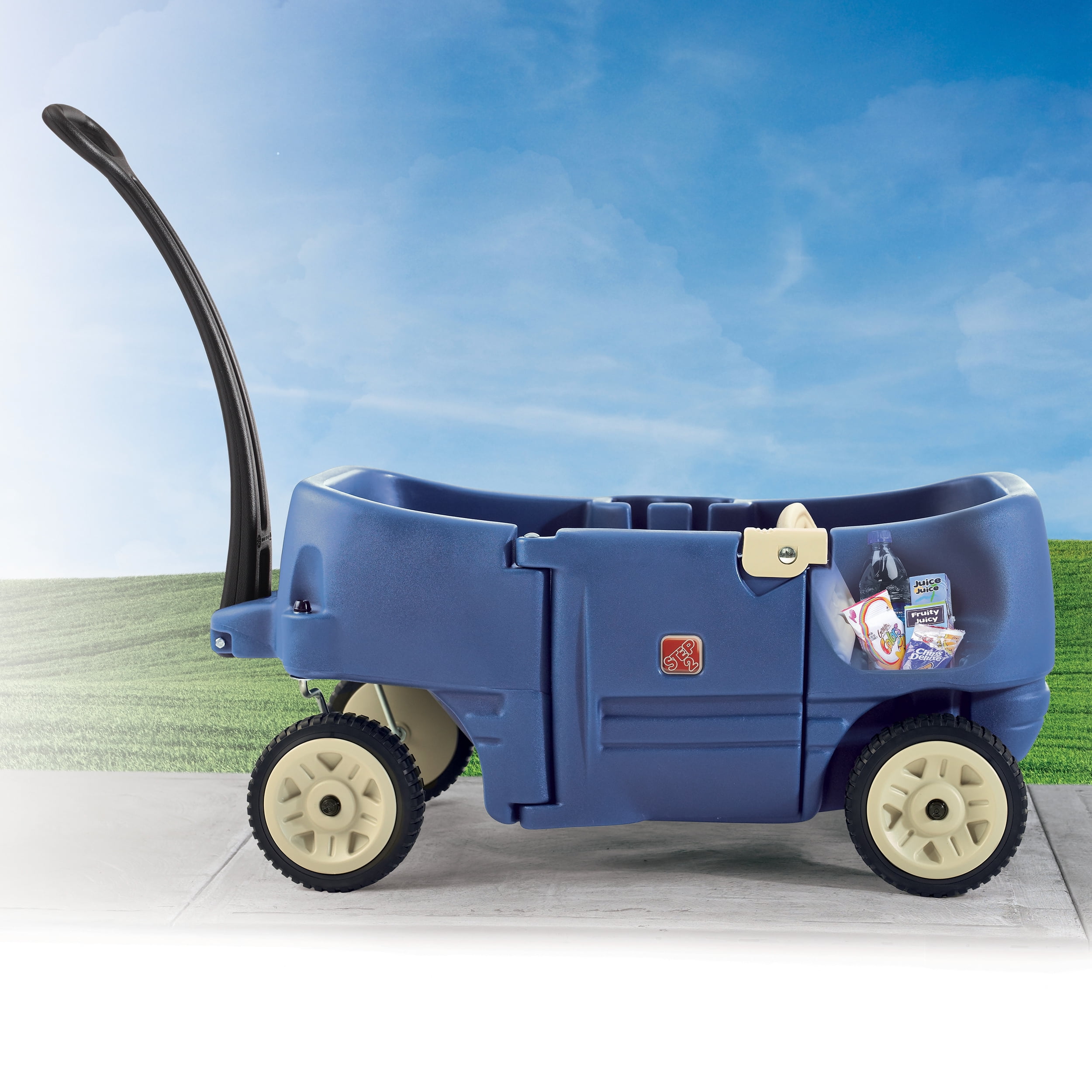 Step2 Wagon for Two Plus Pull Wagon for Kids, Blue - 3