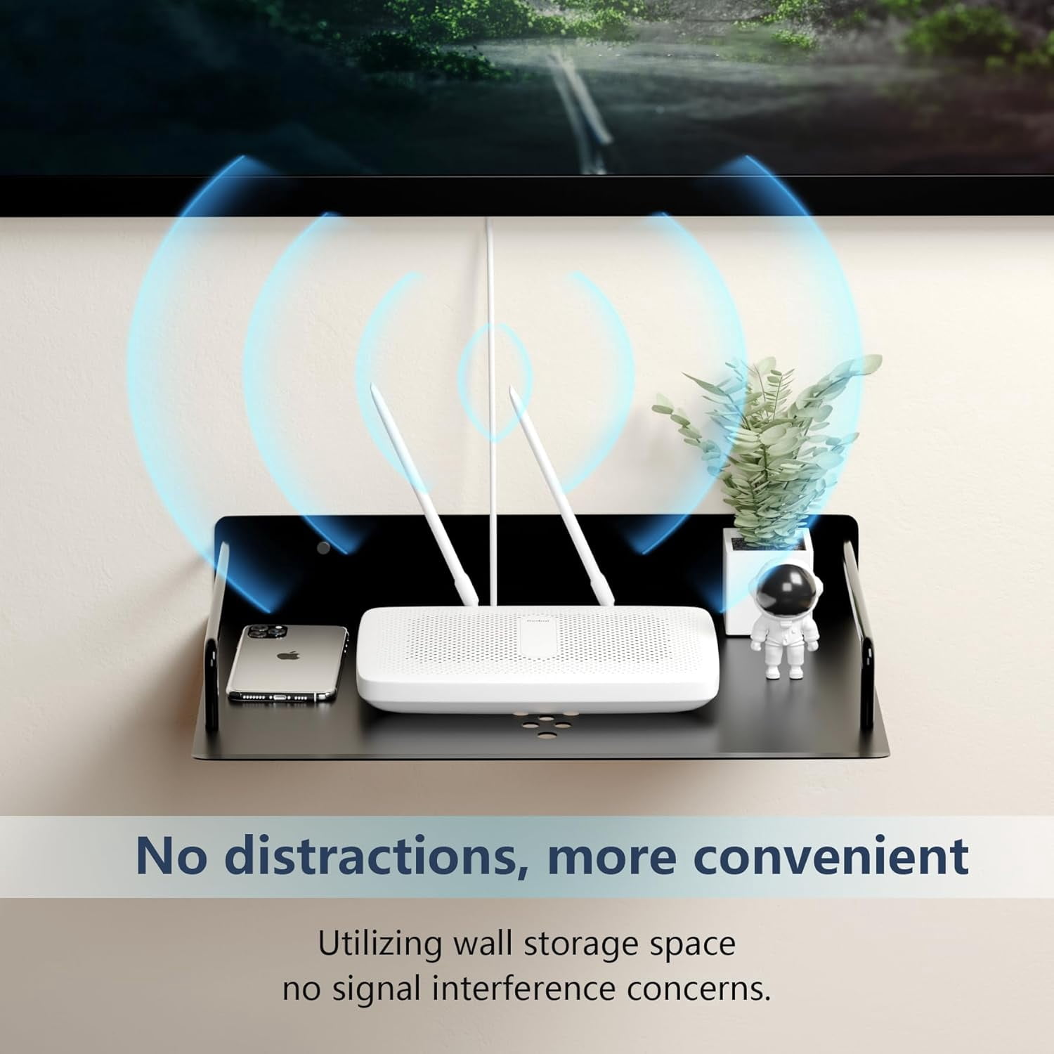 Projector Shelf,Floating Entertainment Center Shelves，Dvd Player Shelf, Shelf Under Tv Wall Mount shelf for Cable Box,Wifi Router,Tv Box,Game Console, Modem,Wall mount Floating Shelf/Rack/Stand/Holder