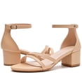 thumbnail image 4 of DADAWEN Women's Open Toe Dressy Sandals Chunky Block Heel Wedding Shoes Nude 7.5US, 4 of 6