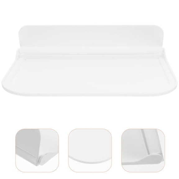 Milisten 2- Mounted Hanging Storage Shelf and Towel Rack Bathroom Organizer in White for Home Use