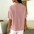 thumbnail image 4 of Women’s Cotton Linen Polo Shirt Casual Short Sleeve Button Down Summer Tops, S, 4 of 4