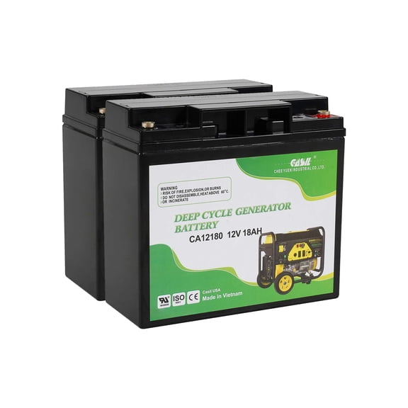 Casil 12V 18Ah SLA AGM Battery 2 Pack 12 Volt VRLA Rechargeable Batteries Replacement for Solar Power Generators Medical Devices Fences