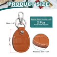 thumbnail image 2 of Uxcell Leather Key Fob, Genuine Leather Keys Cover RFID Key Fob Protector Air Tag Holder Keychain Case Orange 2, 2 of 7
