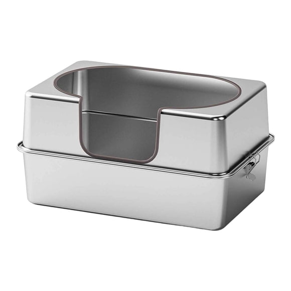 lingqin Stainless Steel Cat Litter Box Detachable Pet Supplies Metal Litter Pan Tray L