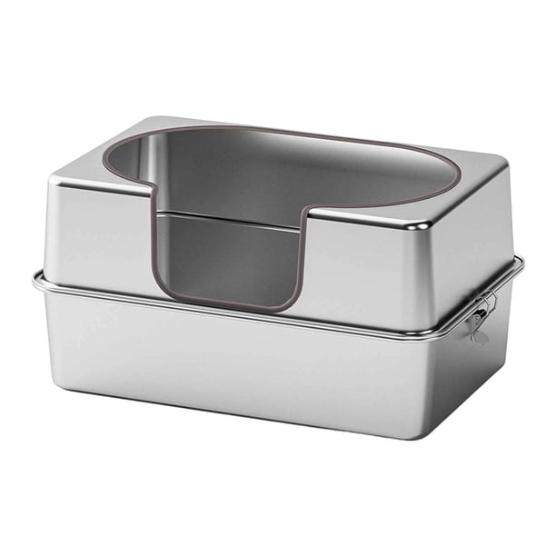 Arenero de acero inoxidable desmontable para gatos, bandeja metálica para arenero. L