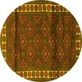 thumbnail image 1 of Ahgly Company Machine Washable Indoor Round Persian Yellow Traditional Area Rugs, 3' Round, 1 of 4