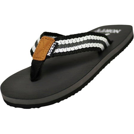 

NORTY Boys Flip Flops Male Child Sandals Black Grey - Runs 1 Size Small