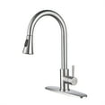 thumbnail image 5 of Cfowner High Arc Single Handle Kitchen Sink Faucet, Commercial Faucet with Pull Down Sprayer, 360°Swivel Spout, Brushed Nickel, 5 of 7