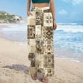 thumbnail image 4 of Cxenplz Palazzo Pants for Women 2025, Elastic High Waisted Boho Casual Loose Wide Leg Pants Plus Size Print Baggy Lounge Trouser Pants on Clearance, 4 of 6