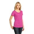 thumbnail image 4 of District Made DM441 Ladies Tri Blend Lace Tee., Dark Fuchsia Heather, M, 4 of 6