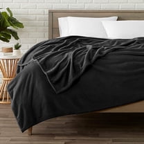 JML Soft Plush Fleece Blanket For Bed Sofa,Lightweight Flannel Blanket,Full/Queen 79"x81",Black
