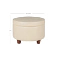 thumbnail image 3 of HomePop Ottomane de Rangement Grande en Similicuir de Style Transitionnel, Crème, 3 of 11