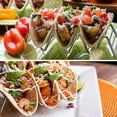 thumbnail image 3 of Soporte para tacos de acero inoxidable, herramientas en forma de onda, utensilio de cocina para tacos duros o blandos, Hot Dog, 2 piezas, 3 of 5