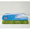 thumbnail image 3 of Rabbit Fleece Blanket Cute Bunnies Sherpa Blanket, Chic Cherry Blossoms Blanket Blue Butterfly Throw Blanket for Sofa, Green Grass Blue Sky Flannel Blanket Farm Animal Decor, 3 of 6