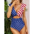 thumbnail image 1 of BeautyIn One Piece Swimsuits for Women V Neck Ruched Monokini Bathing Suits Ruffle Beach Surf Wear, 1 of 6