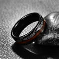 thumbnail image 4 of Men /Women Black Tungsten Ring 8mm Koa Wood Inlay Wedding Band Laser Pattern Engagement Ring Comfort Size 7-12, 4 of 4