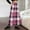 Hot Pink, variant on Womens Flannel Plaid Long Skirts High Waist A Line Flared Pleated Maxi Skirt Dress Casual Vintage Office with Pockets
