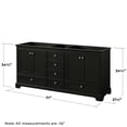 thumbnail image 3 of Wyndham Collection Deborah 72" Plywood Double Bathroom Vanity in Dark Espresso, 3 of 3