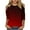 Red, variant on T Shirts Elbow Sleeve Blouse Women's Fashion Printed T-shirt 3/4 Sleeves Blouse Round Neck Casual Tops