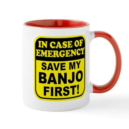 

CafePress - Banjo Emergency Mug - 11 oz Ceramic Mug - Novelty Coffee Tea Cup