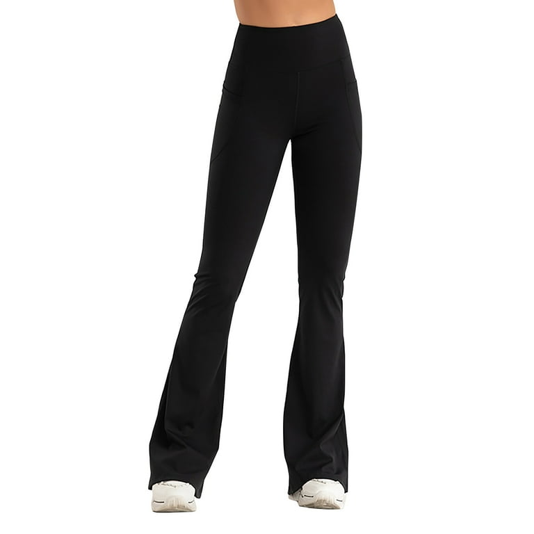 Womens Pants Casual Compression Legging Bell Bottom Yoga V Type High  Waisted Flare Workout Leggings Pants & Trousers 