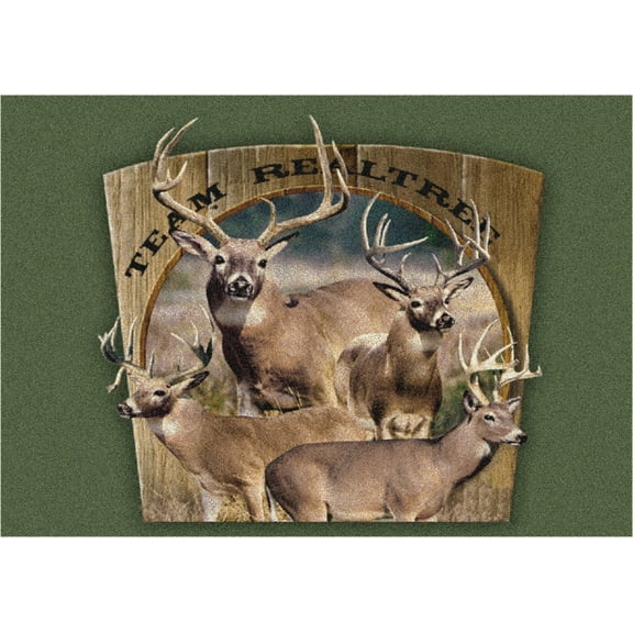 Milliken Green Nature Print Area Rug Team Realtree 8 - Aprx 5' 4" x 7' 8"