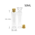 thumbnail image 2 of Empty Small Glass Bottle with Cork 50ml Decorative Bottle for Christmas Gift Wedding Decoration 6pcs, 2 of 5