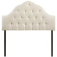 thumbnail image 4 of Modern Contemporary Full Size Fabric Headboard, Ivory Fabric, 4 of 4