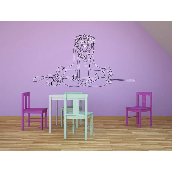 Rafiki The Lion King Monkey Wall Decals For Kids Rooms Simba Mufasa Decor Lions Boys Girls Creative Animated Vinyl Decal Stickers for Bedrooms Artwork Child Favorite Decoration Size (12x17 inch)