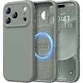 thumbnail image 1 of Funda de Silicona Premium, Forro de Microfibra, a Prueba de Golpes, para iPhone 17 Pro Max 6.9", Verde calke, 1 of 7