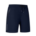 thumbnail image 4 of Men's Casual Shorts Mens Button Shorts Fuzzy Mens with Pockets Athletic Short Athletic Little Year Men Tennis Workout Men Pack Pt Active Quick Y Men's Summer Navy 2XL, 4 of 4