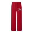 thumbnail image 4 of WIZUTIZ Work Pants for Women Breathable Casual Relaxed Fit Wide Leg Summer Pants Elastic Spandex High Rise Pants Heart Print Drawstring with Pockets Dress Pants for Ladies Cycling Outdoor Red, 4 of 4