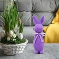 thumbnail image 6 of Deeceymbur Flocked Bunny Statue Easter Decoration with Bow Tie For Desktop Home In Multiple Colors 9 Inches Height, 6 of 6