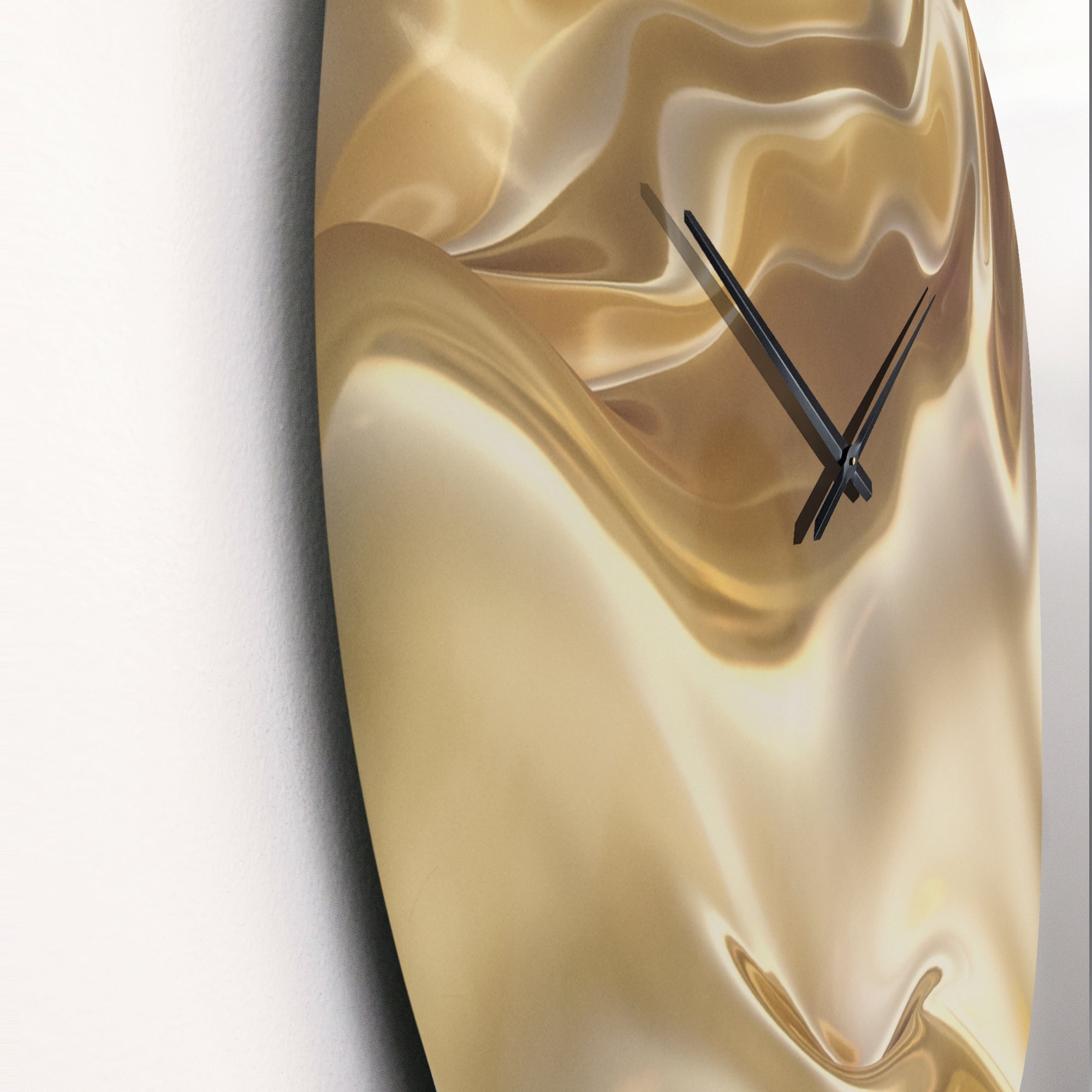 Designart 'Golden Cloth Texture ' Modern wall clock