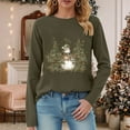 thumbnail image 2 of larppty Womens Casual Christmas Shirts Snowman Tree Printed Holiday Long Sleeve Xmas Graphic Party Tees (AG, 3XL), 2 of 8