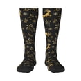 thumbnail image 2 of Picia Women Crew Soft Moisture-wicking Socks Christmas Gold Deers1 Pattern Design Cotton Socks, One Size fit All, 2 of 9
