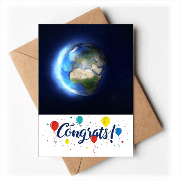 Bleu Blanc Planète Terre Art Déco Cartes de Mariage Félicitations Enveloppes de Voeux