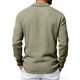 thumbnail image 4 of Ceisia Men's Breathable Linen Blend Long Sleeve Polo Shirts, Relaxed Fit Casual Collared Shirts for Daily Wear Gifts, 4 of 9