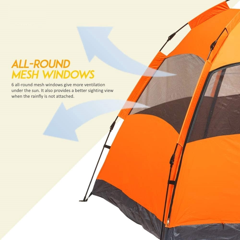 Glarewheel  4-Person Pop Up Tent, Orange