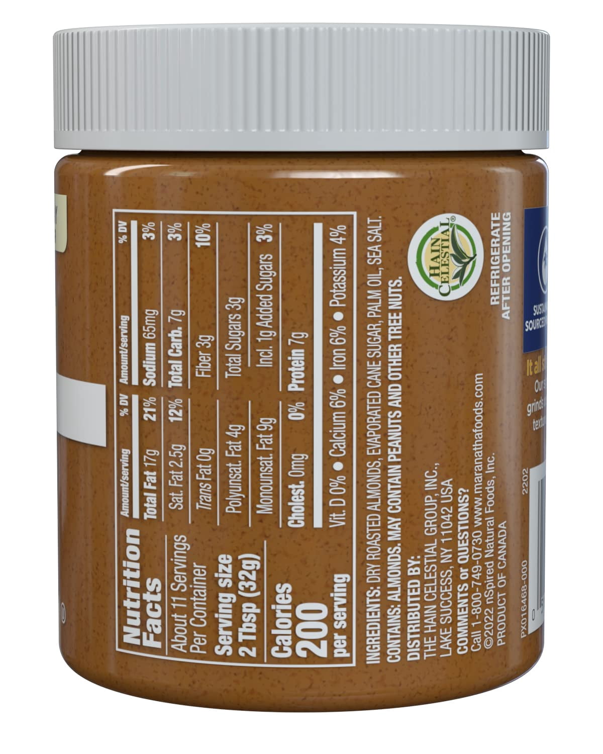 MaraNatha, Natural California Almond Butter, Creamy, 12 oz Pack of 3