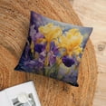thumbnail image 6 of Decorative Throw Pillow Covers Spring Summer Flower Pillowcase Yellow And Purple Irises Throw Pillow Home Decor Throw Pillows Cover 20"x20", 6 of 7