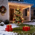 thumbnail image 4 of 30 Inch Outdoor Christmas Tree with Pine Cones Golden Red Berries Small Artificial Xmas Tree LED Battery Operated for Porch Pathway Christmas Decor Holiday Home, 4 of 6