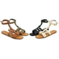thumbnail image 5 of Journee Womens Eleanora Multi Strap Flat Sandals, 5 of 6