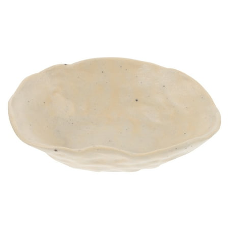 

NUOLUX 1pc Household Vintage Rough Pottery Handmade Seasoning Plate for Home (Beige)