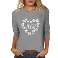 thumbnail image 3 of TaTaai St. Patrick's Day Women Fashion Printed 3/4 Sleeve Tops Casual Round Neck Loose Fit Blouses Soft Stretchy Breathable Spring Winter Daily Wear Gift, 3 of 4