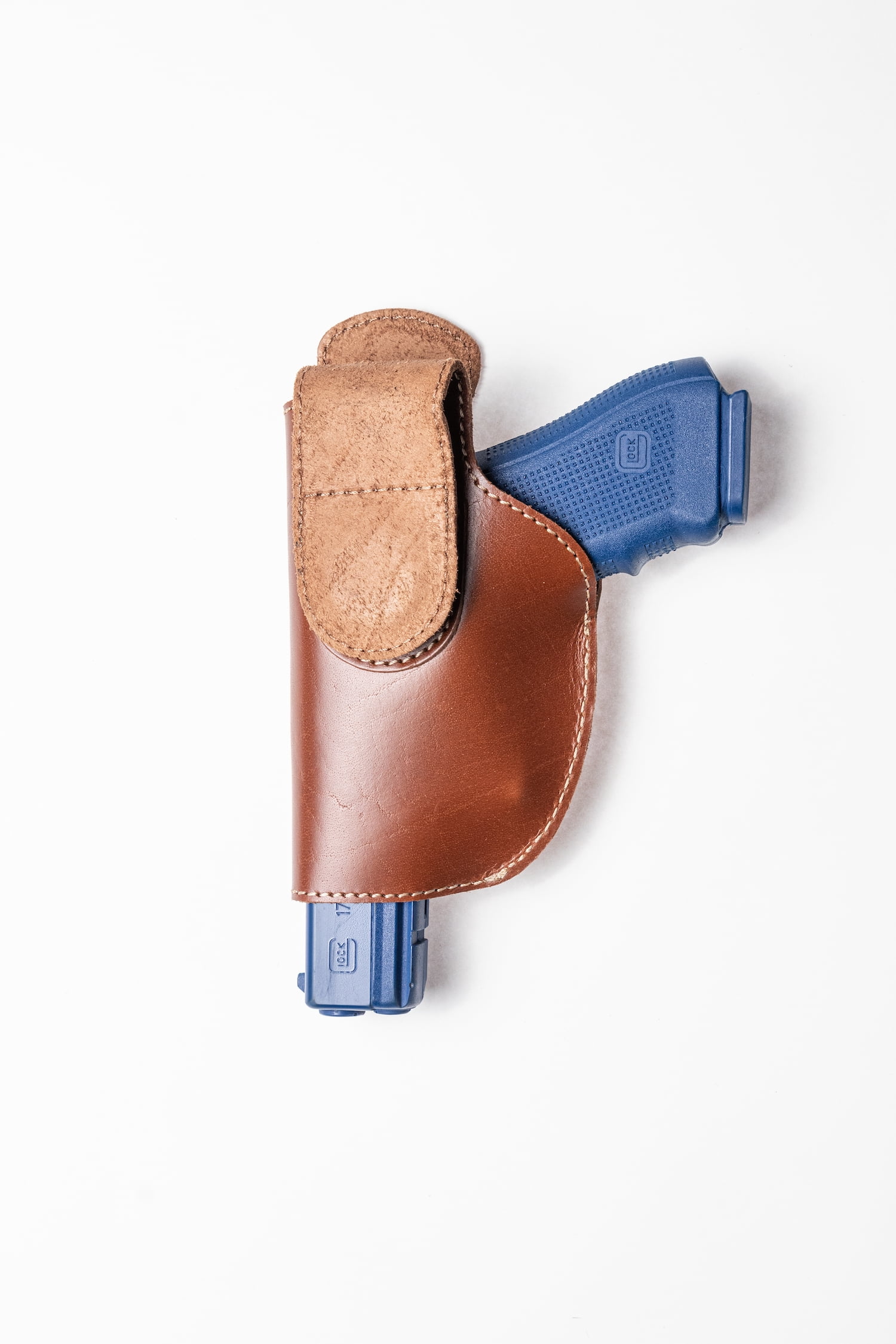 Saddle Mate Top Grain Buffalo Brown Leather Magnetic Gun Holster, Fits Most Handguns Right Handed