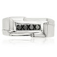 thumbnail image 5 of 925 sterling silver mens black diamond ring, 5 of 8