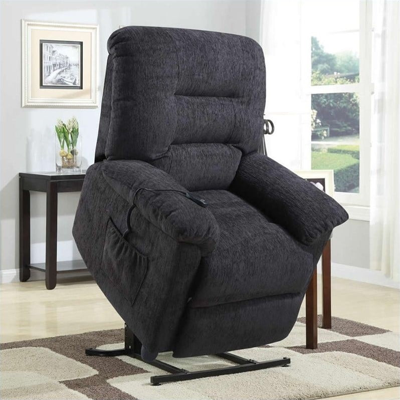 Coaster Power Lift Recliner Chair With Remote Control In Dark Grey