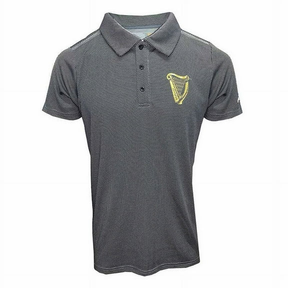 Guinness Men's Harp Tape Performance Polo Shirt Black